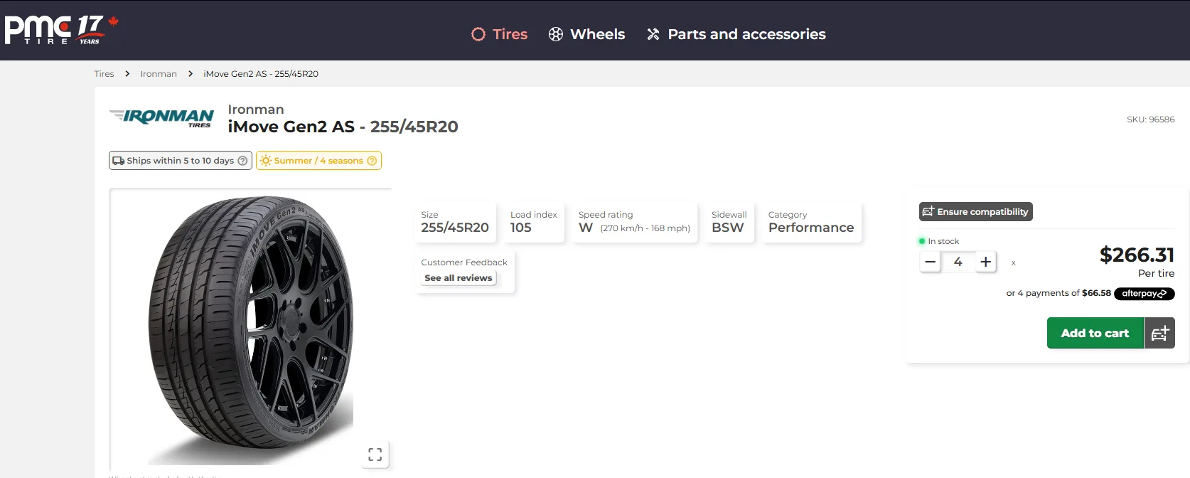 brand new 255/45/20 Ironman all season tires image indicator(9)