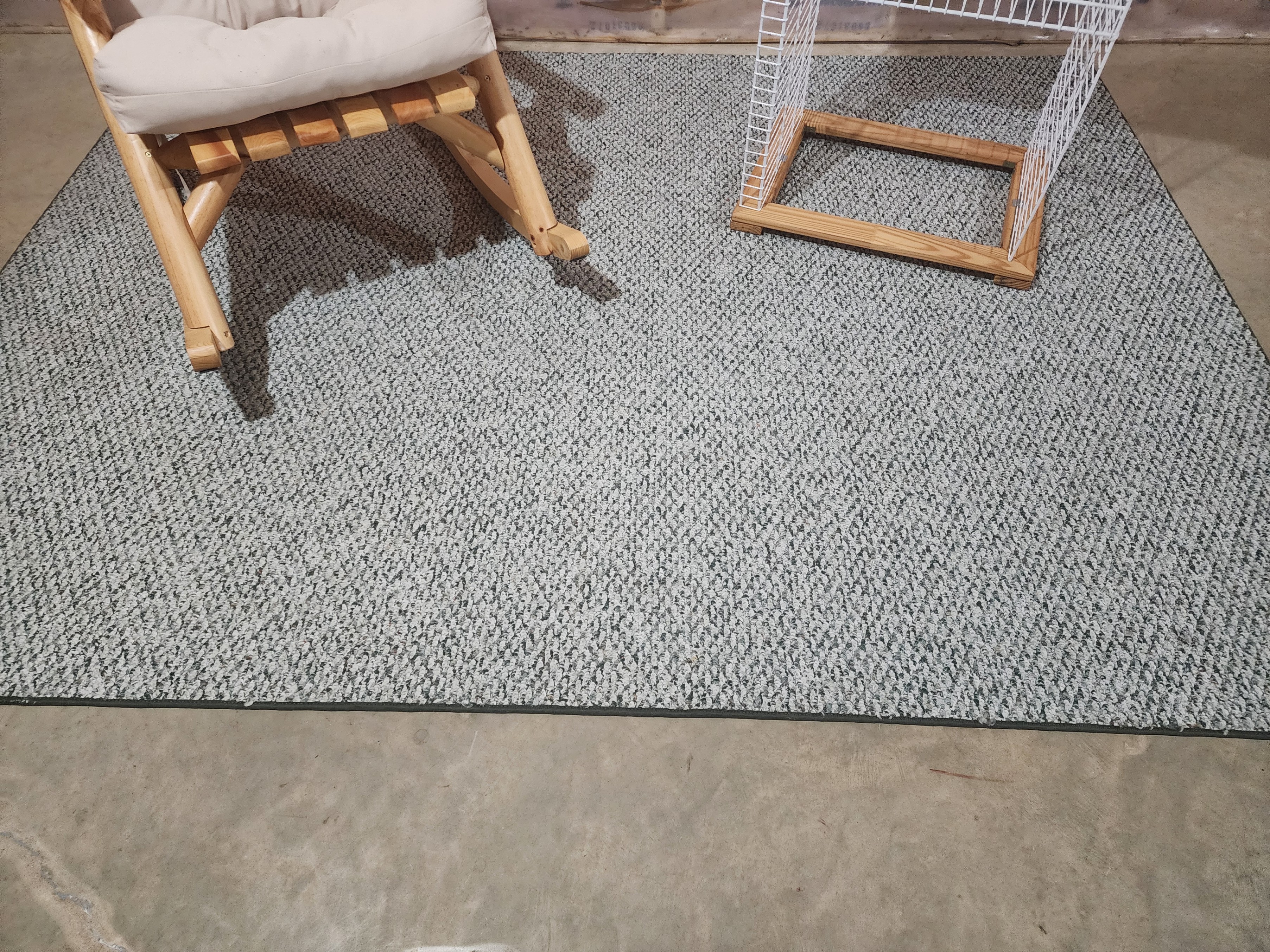 Rug flatwoven, in/outdoor, green w/ white
