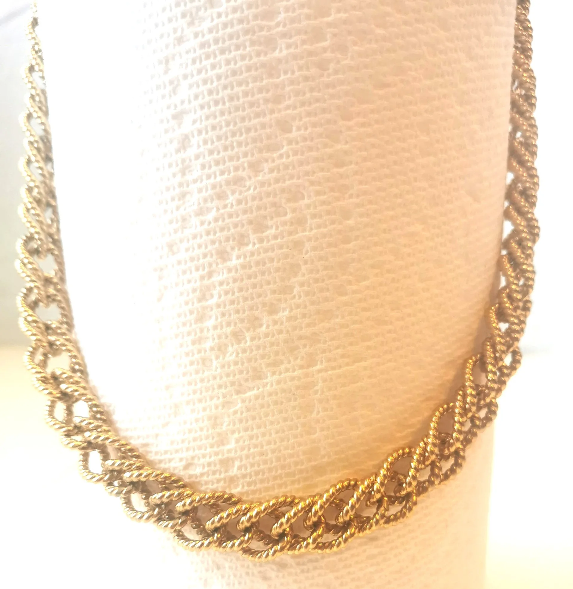 Alfred Sung Braided Gold Tone Necklace Vintage image indicator(7)