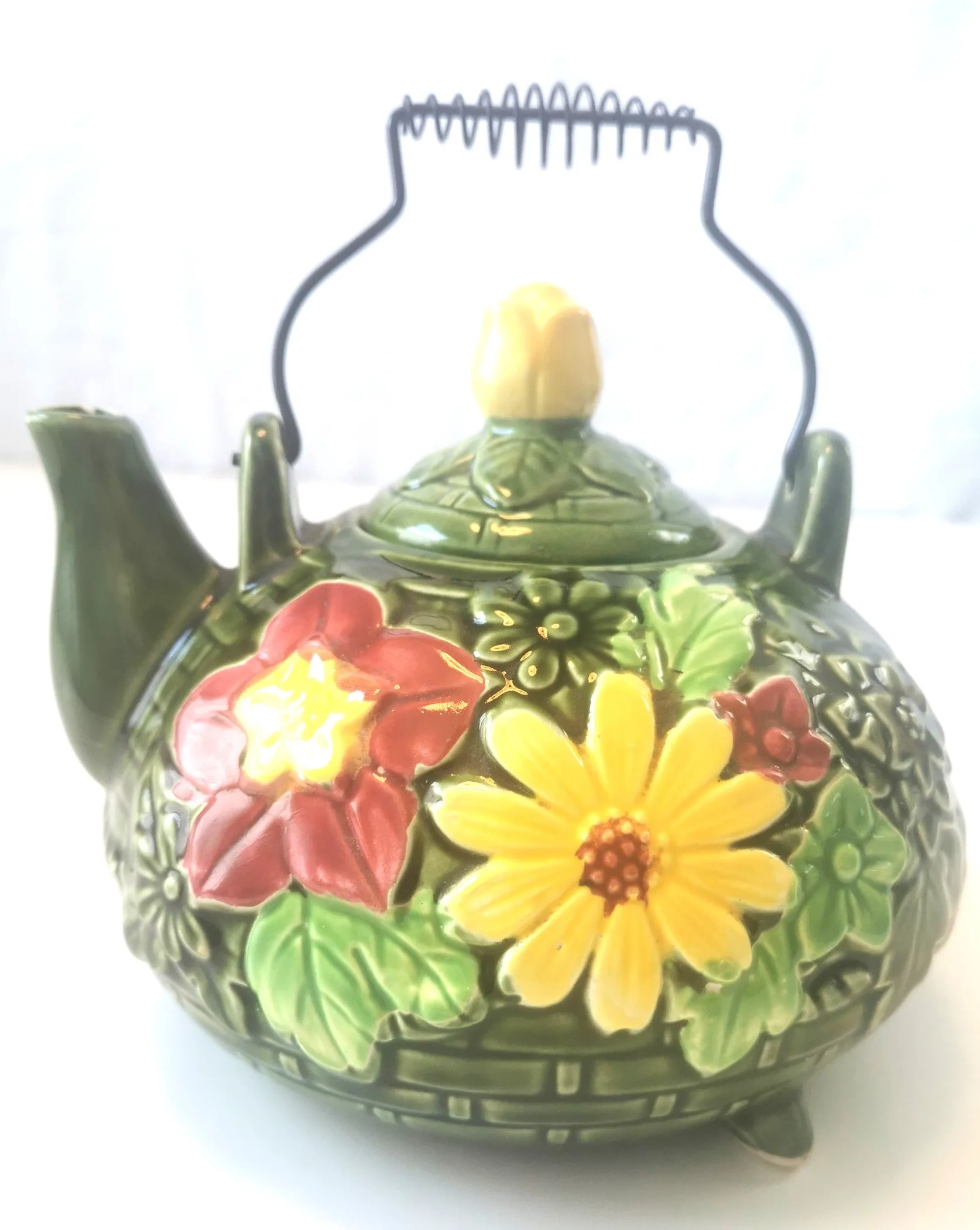 Tea Pot National Silver Company Nagoya Japan Vintage Botanical thumbnail