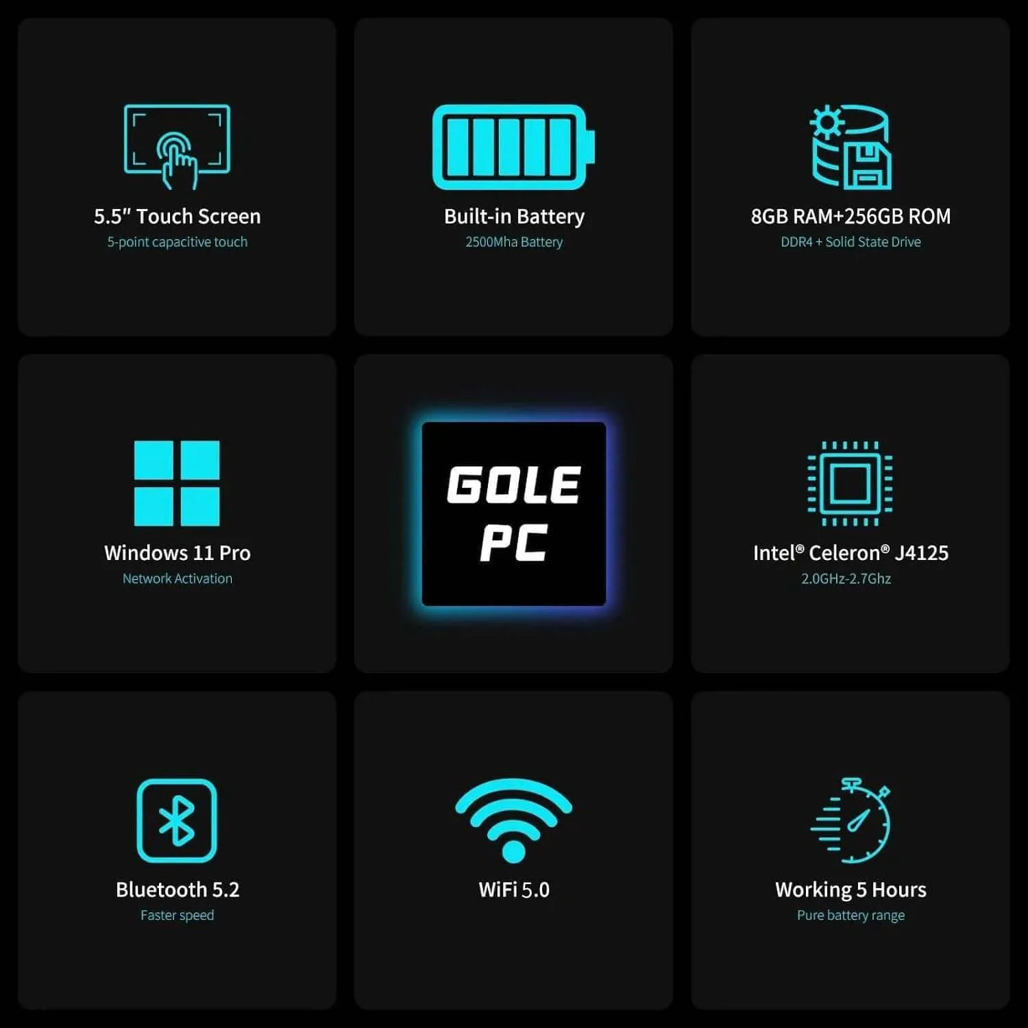 HEIGAOLAPC Mini PC Win 11 PRO ,Intel Celeron J4125 Mini, 8GB ram image indicator(3)