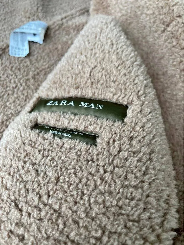 ZARA Man Shearling Sherpa Jacket – Size S image indicator(3)