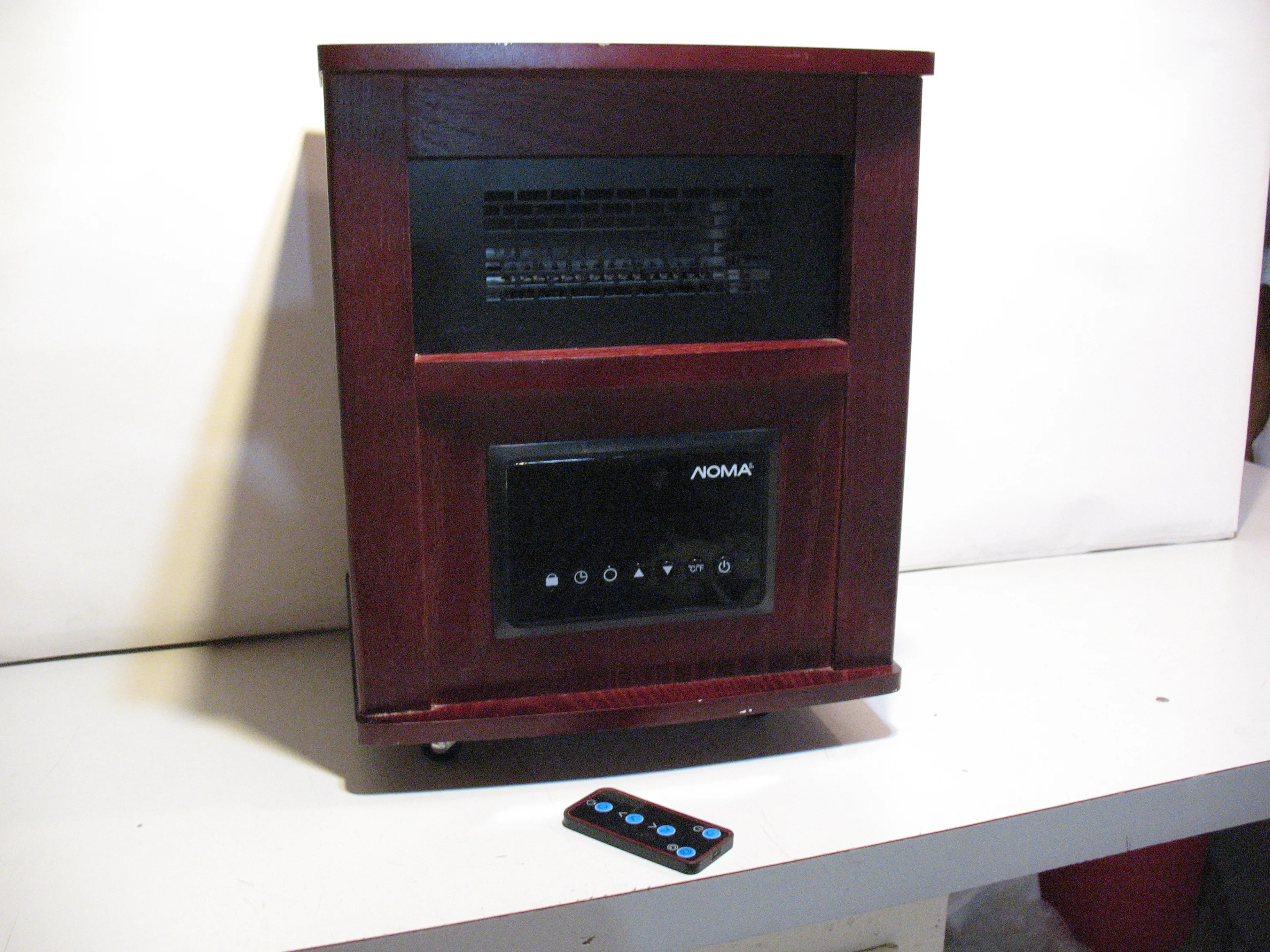NOMA Wood Cabinet Infared Space Heater w/Remote Control image indicator(2)
