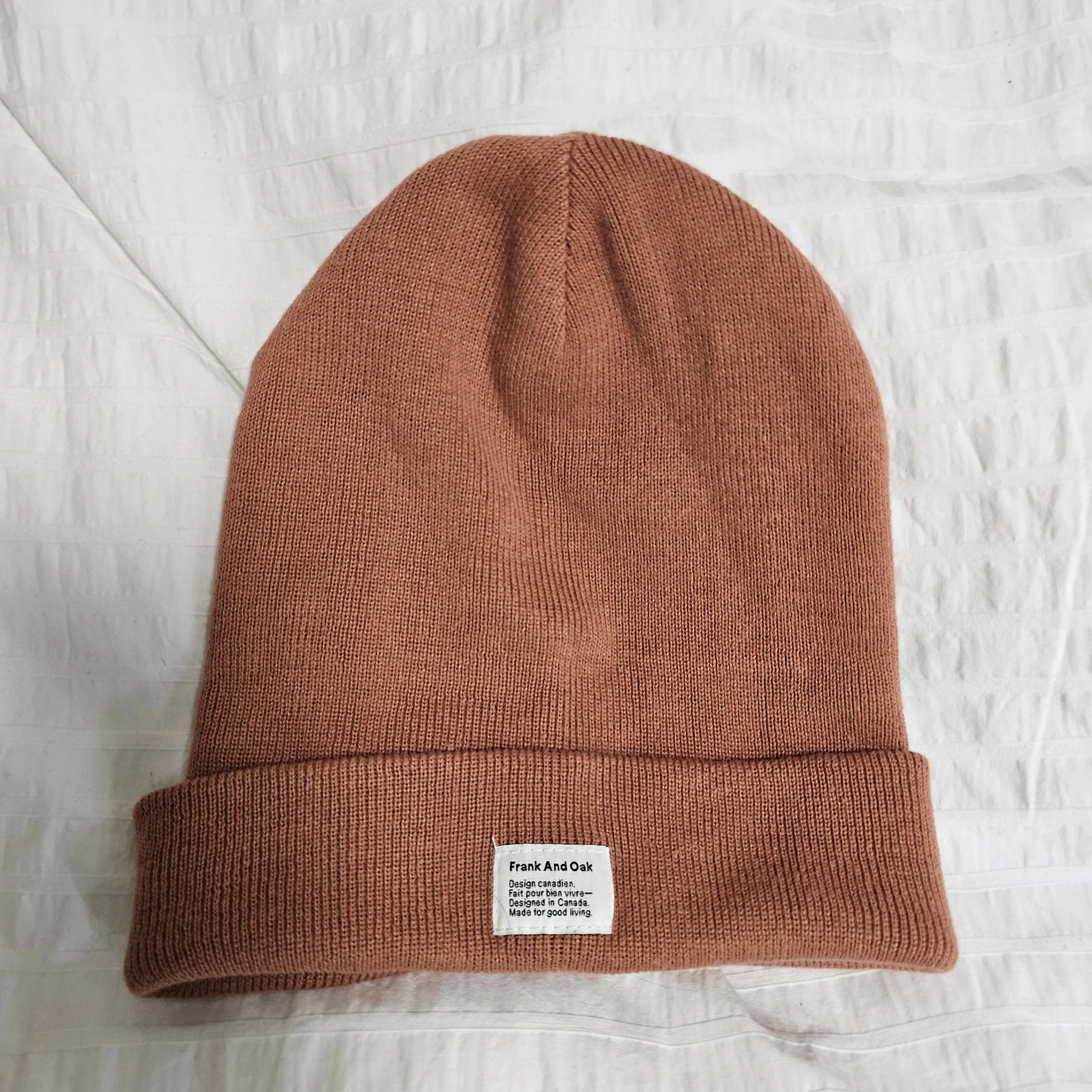 Frank and Oak Beanie - Salmon Pink thumbnail