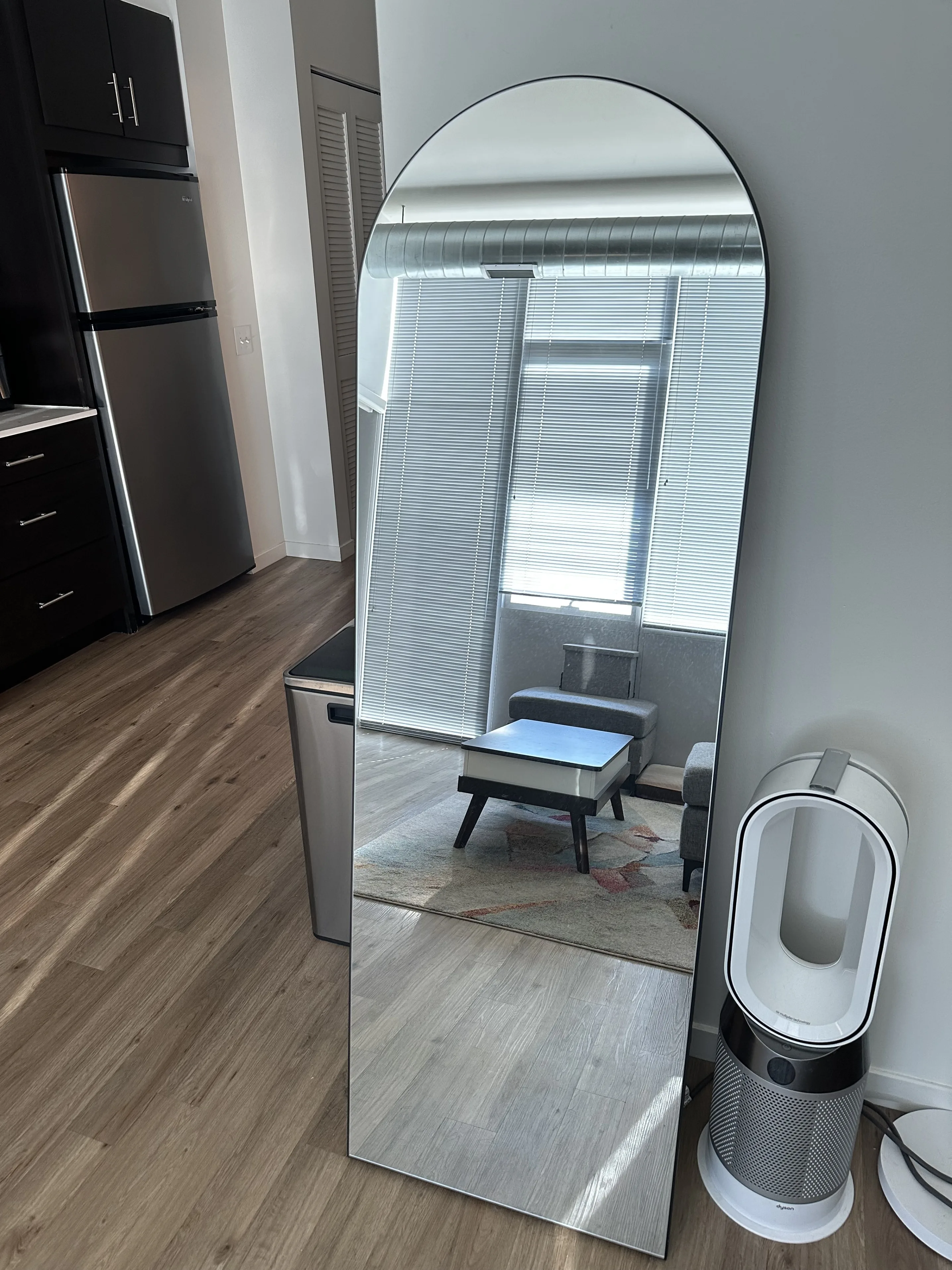 Full Length Arched Mirror – 65"x22" (Black) thumbnail