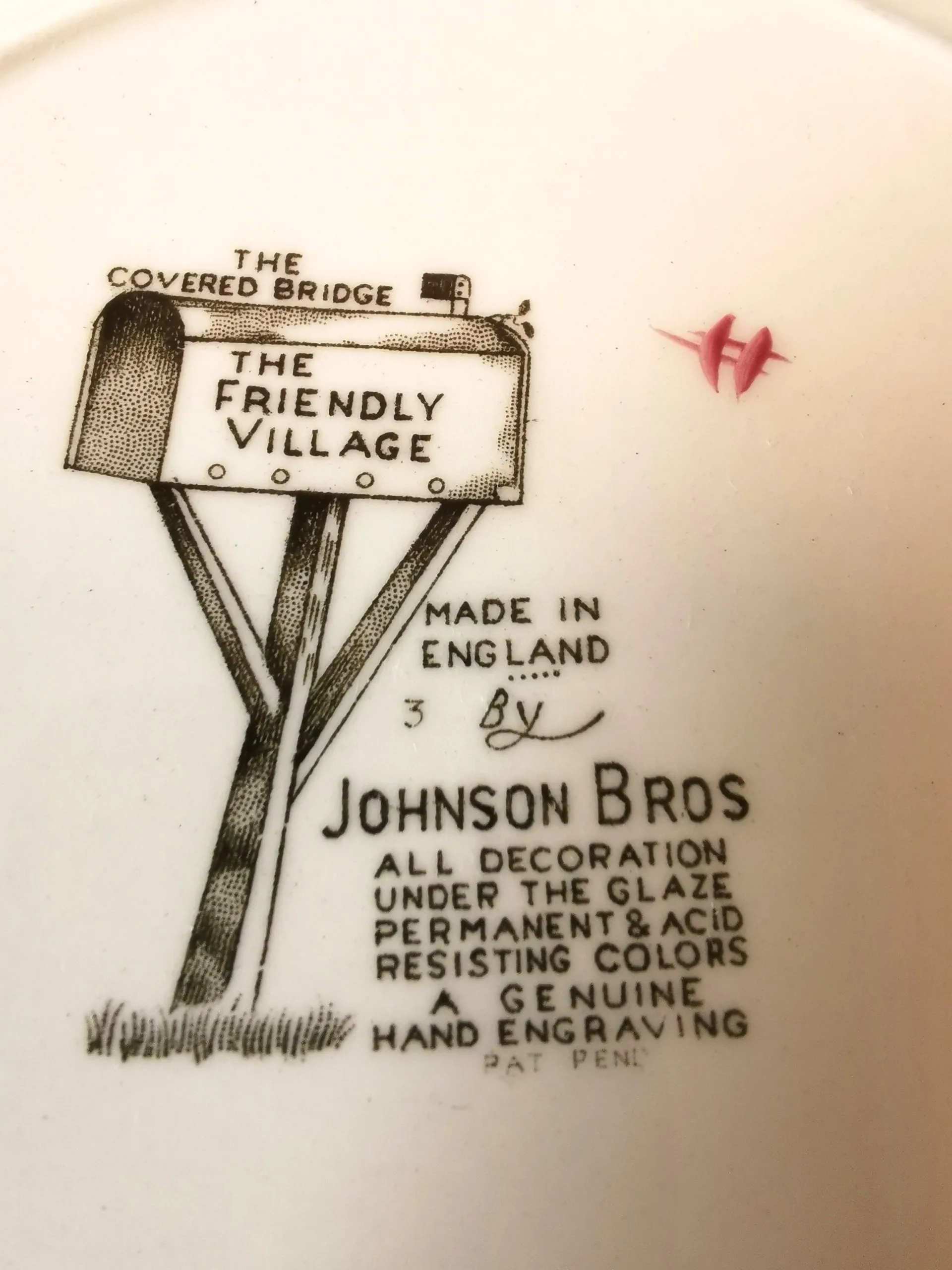 Covered Bridge JOHNSON BROTHERS Meadowsweet Myott Sons Eng. Vint image indicator(7)