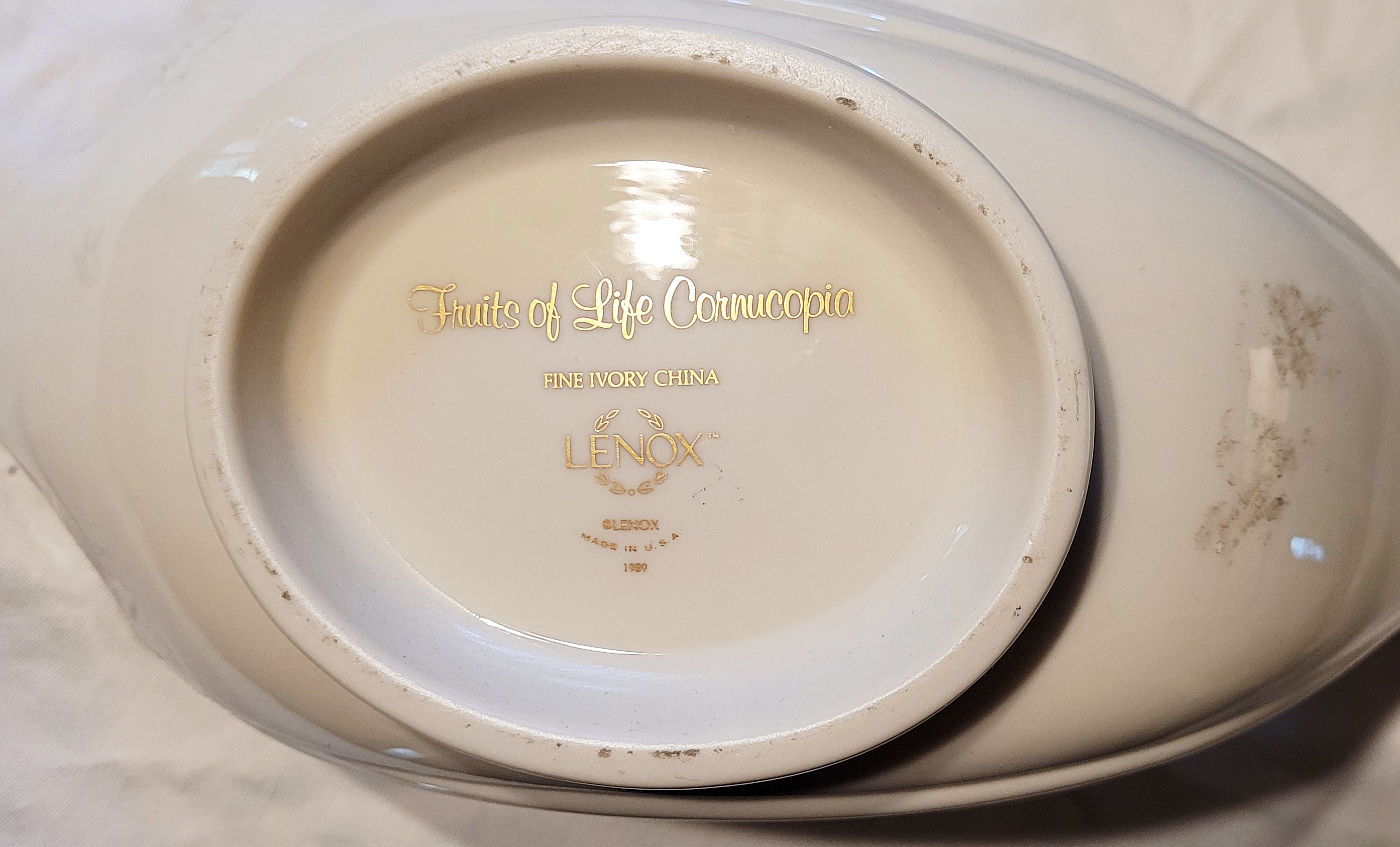 1980's Lenox Fruits of Life Cornucopia