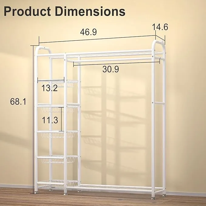 Garment Rack with removable shelves image indicator(3)