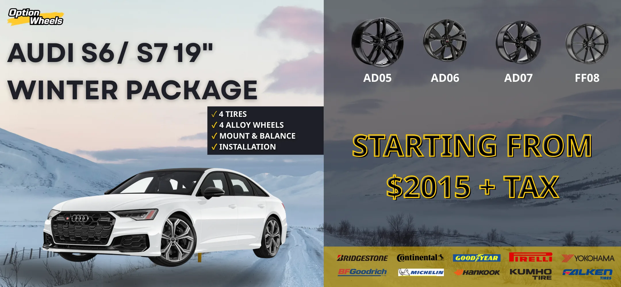 Audi S6/S7 19" Winter Tire Packages – Complete Set thumbnail