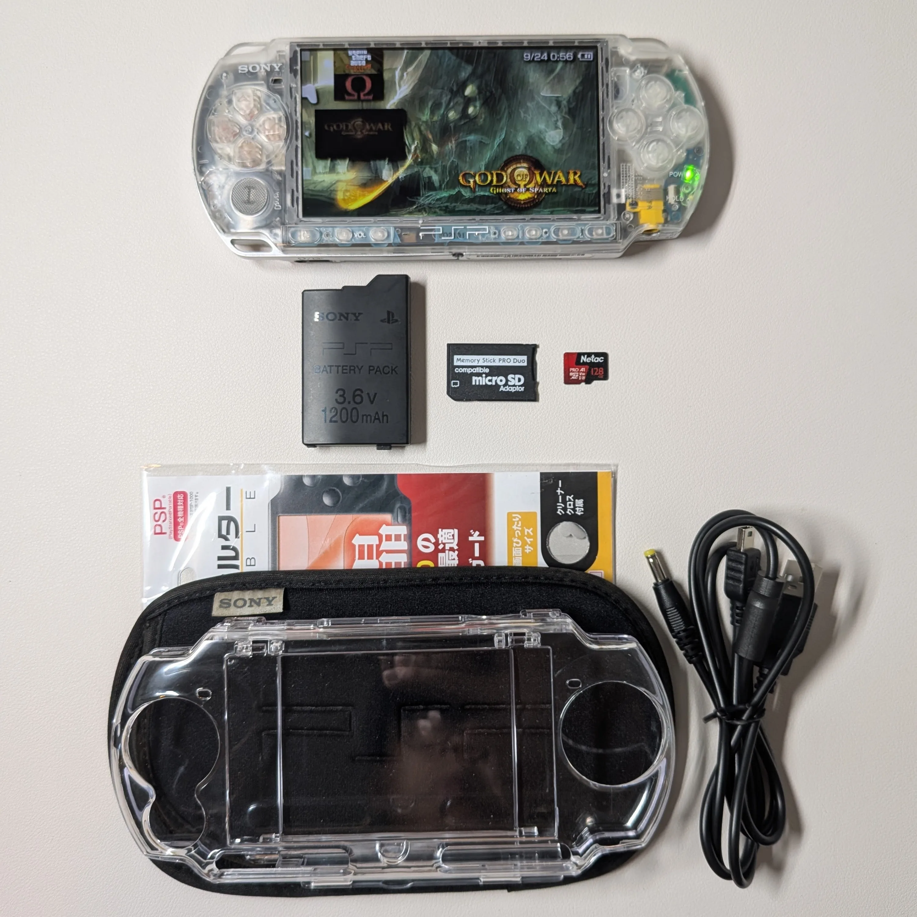 Sony PSP3000 White Transparency Shell Modded thumbnail