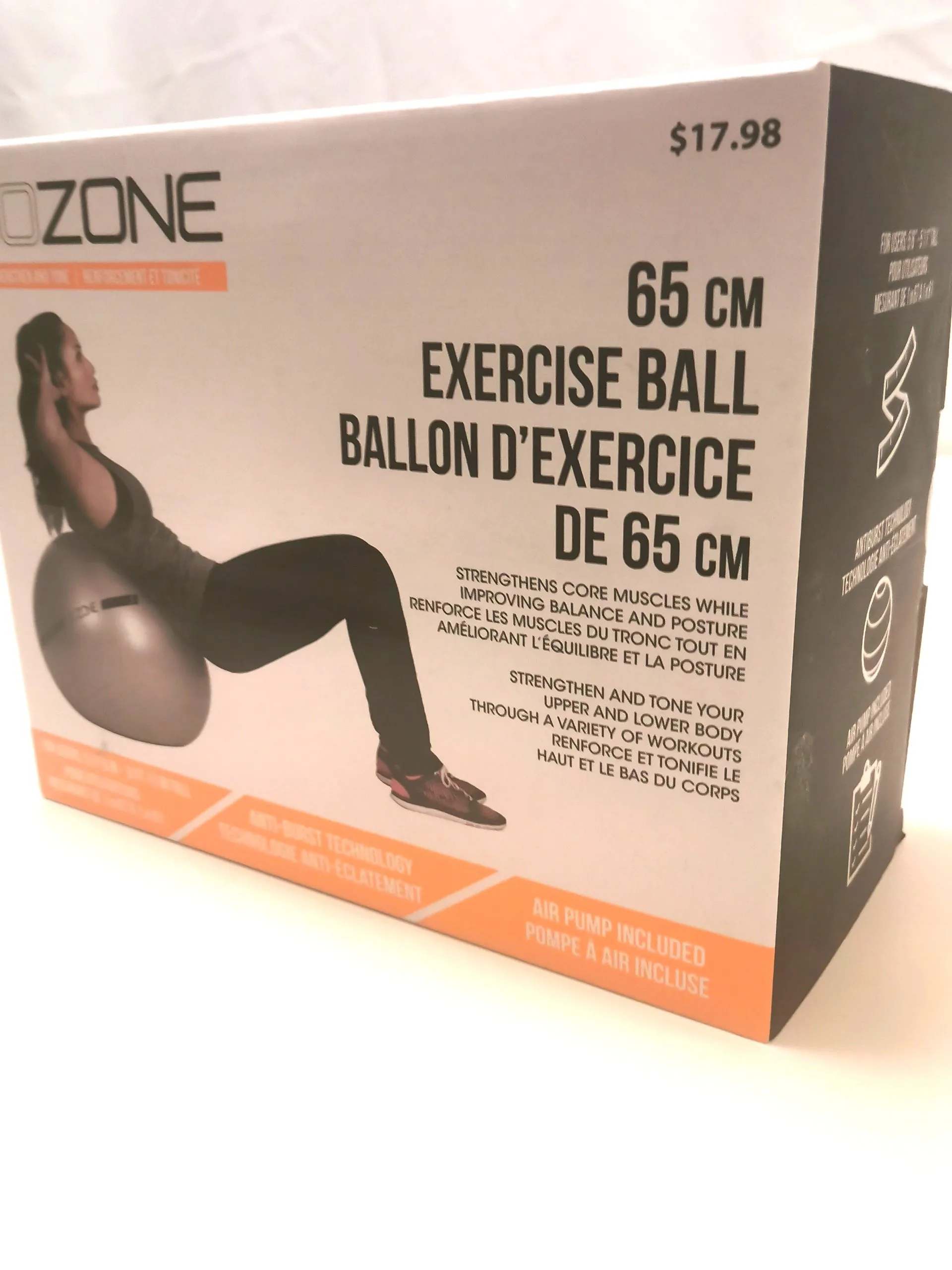 Exercise Ball GOZONE 65cm for people five foot 6 to five foot 11 image indicator(3)
