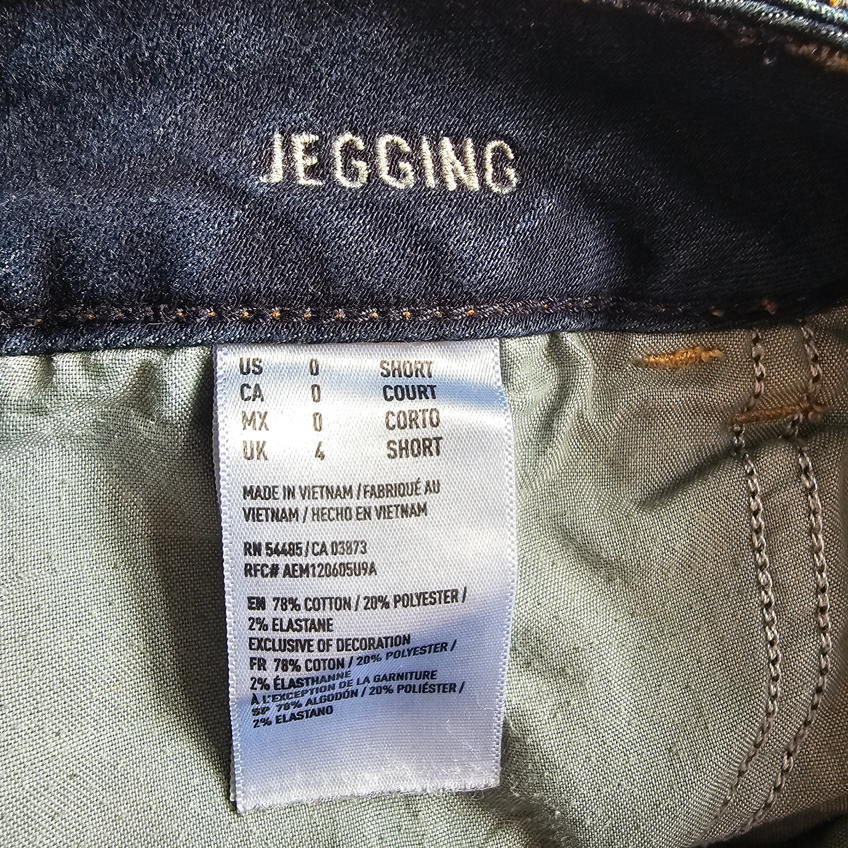 American Eagle Jeggings - 2014 - Dark Wash - Sz 0 Short - photo 4