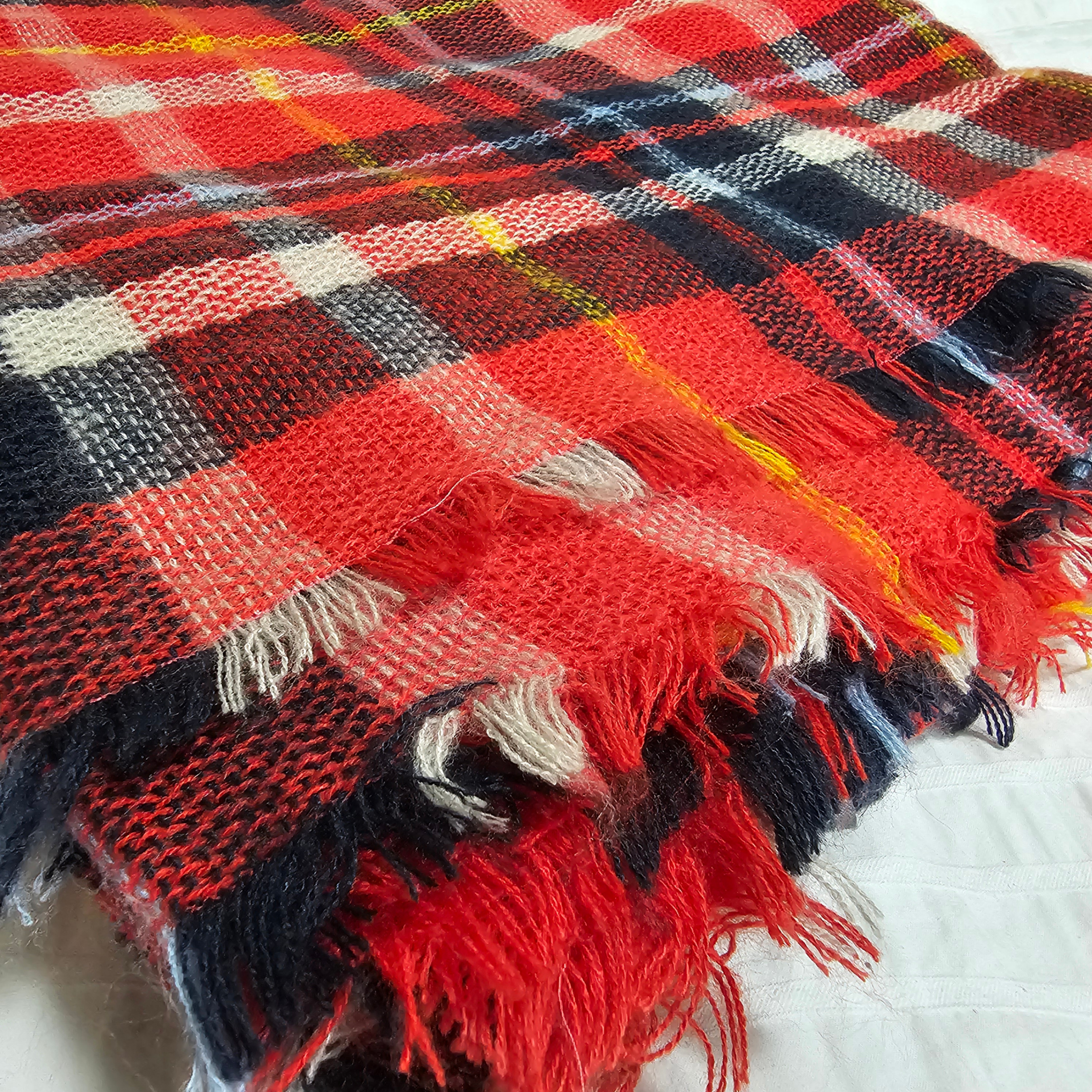 NWT Aerie Plaid Woven Blanket Scarf - Red - 59x59 in - photo 3