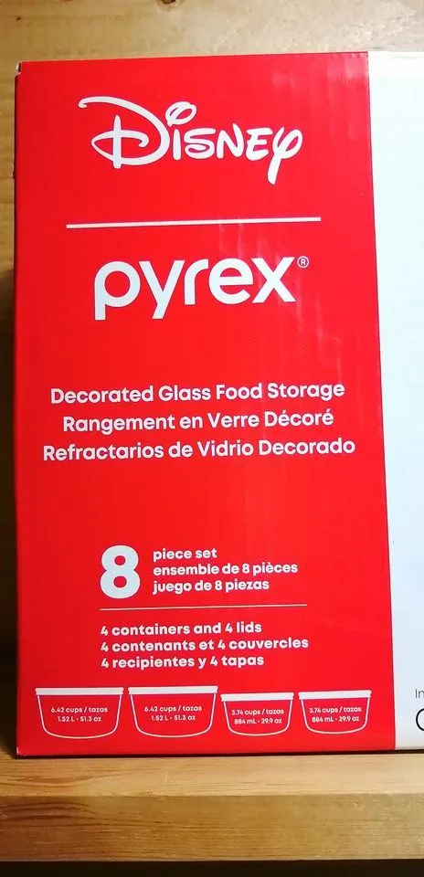 NEW SEALED Pyrex Mickey Minnie Christmas Glass Storage Set image indicator(2)