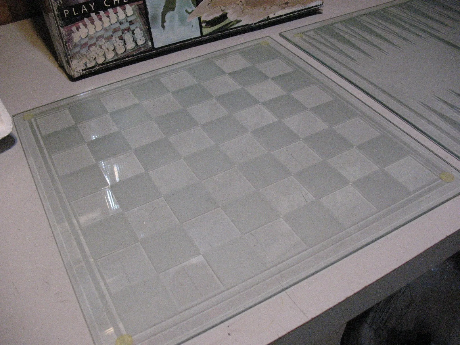 3 in 1 Glass Chess/Backgammon/and Checkers Game image indicator(3)