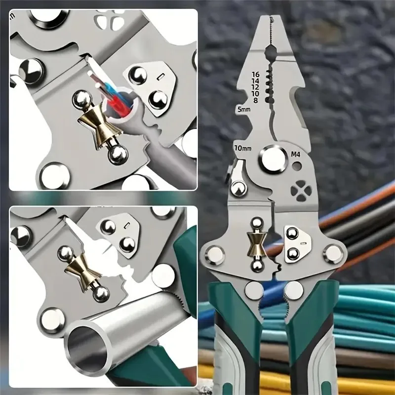 Heavy-Duty All-in-One Wire Stripper & Crimper Pliers image indicator(3)