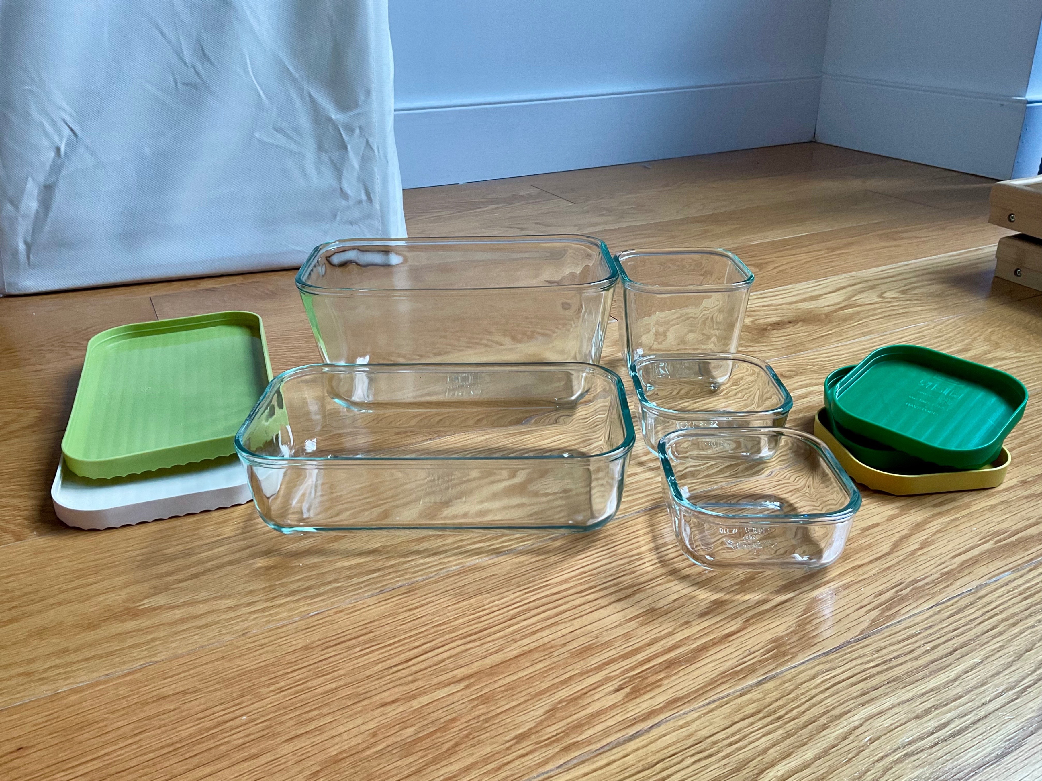 5 Piece Glass Food Containers