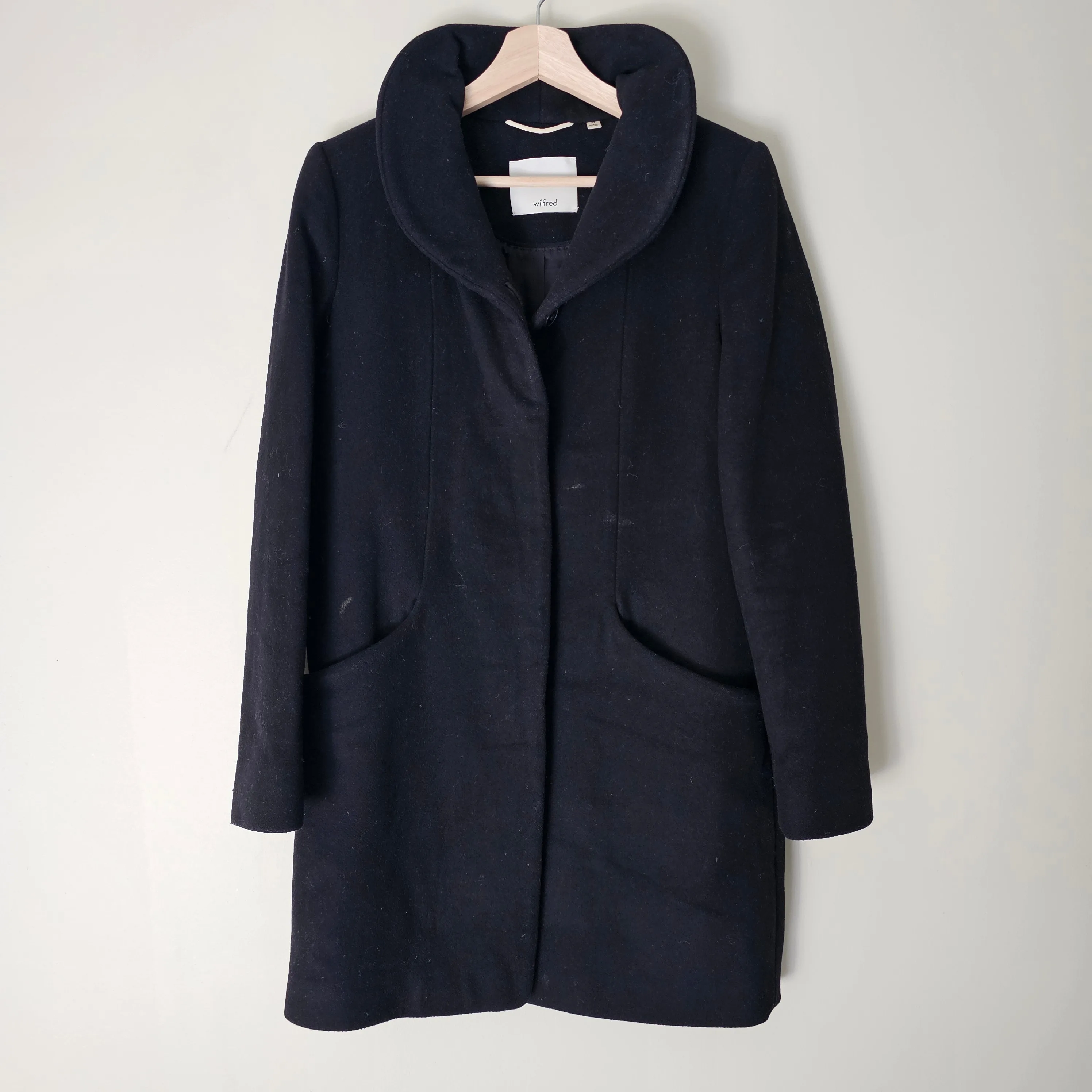 Aritzia Wilfred Cocoon Wool Coat - 2018 - Dark Charcoal - Sz XS thumbnail