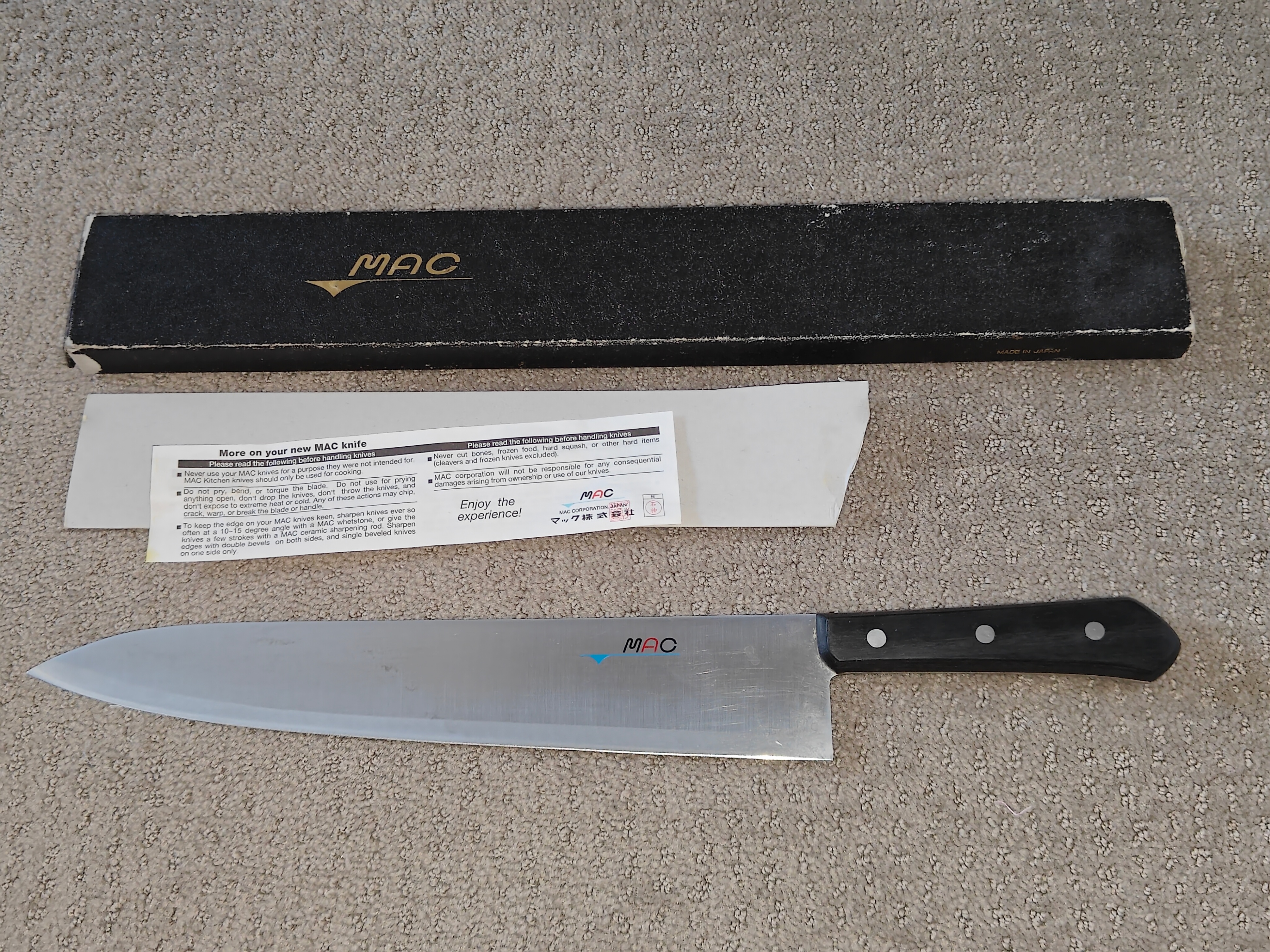 MAC Japanese Chef Series 12" Chef's Knife (BK-120) - Japan Made