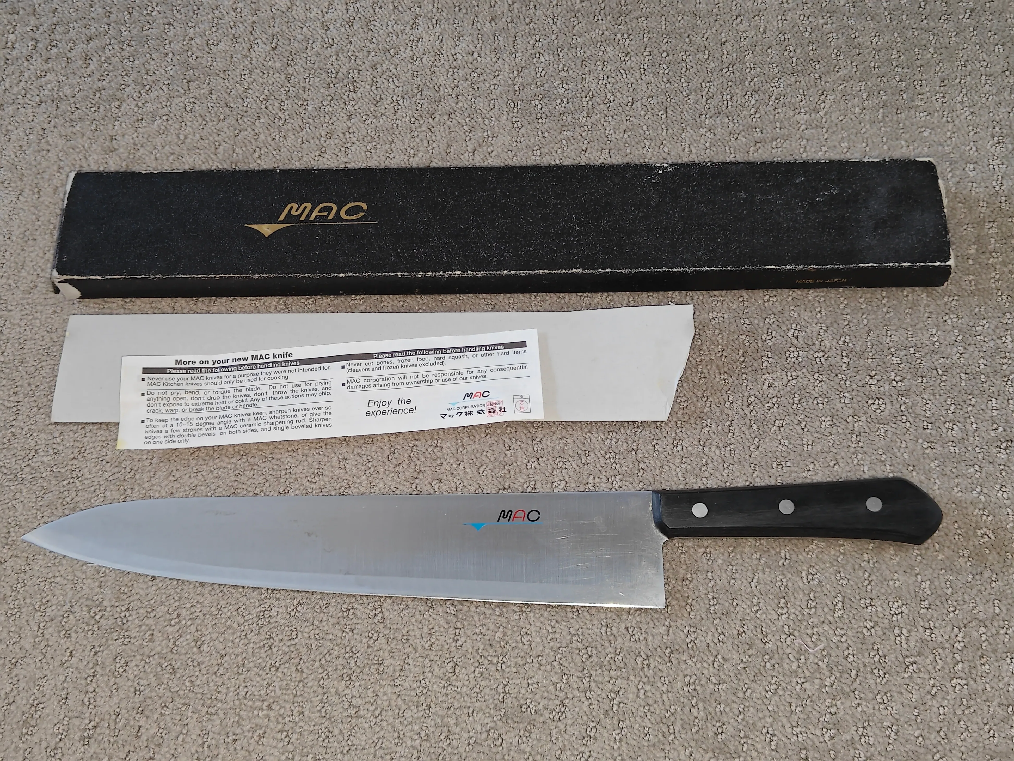 MAC Japanese Chef Series 12" Chef's Knife (BK-120) - Japan Made thumbnail