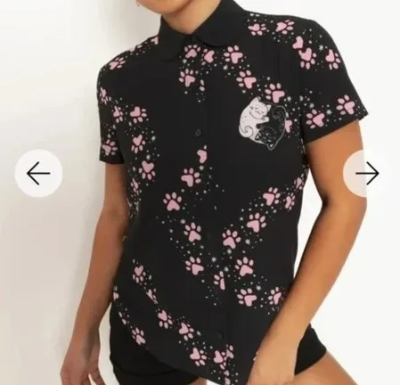 New Blackmilk Cat Paws Button Up Shirt thumbnail