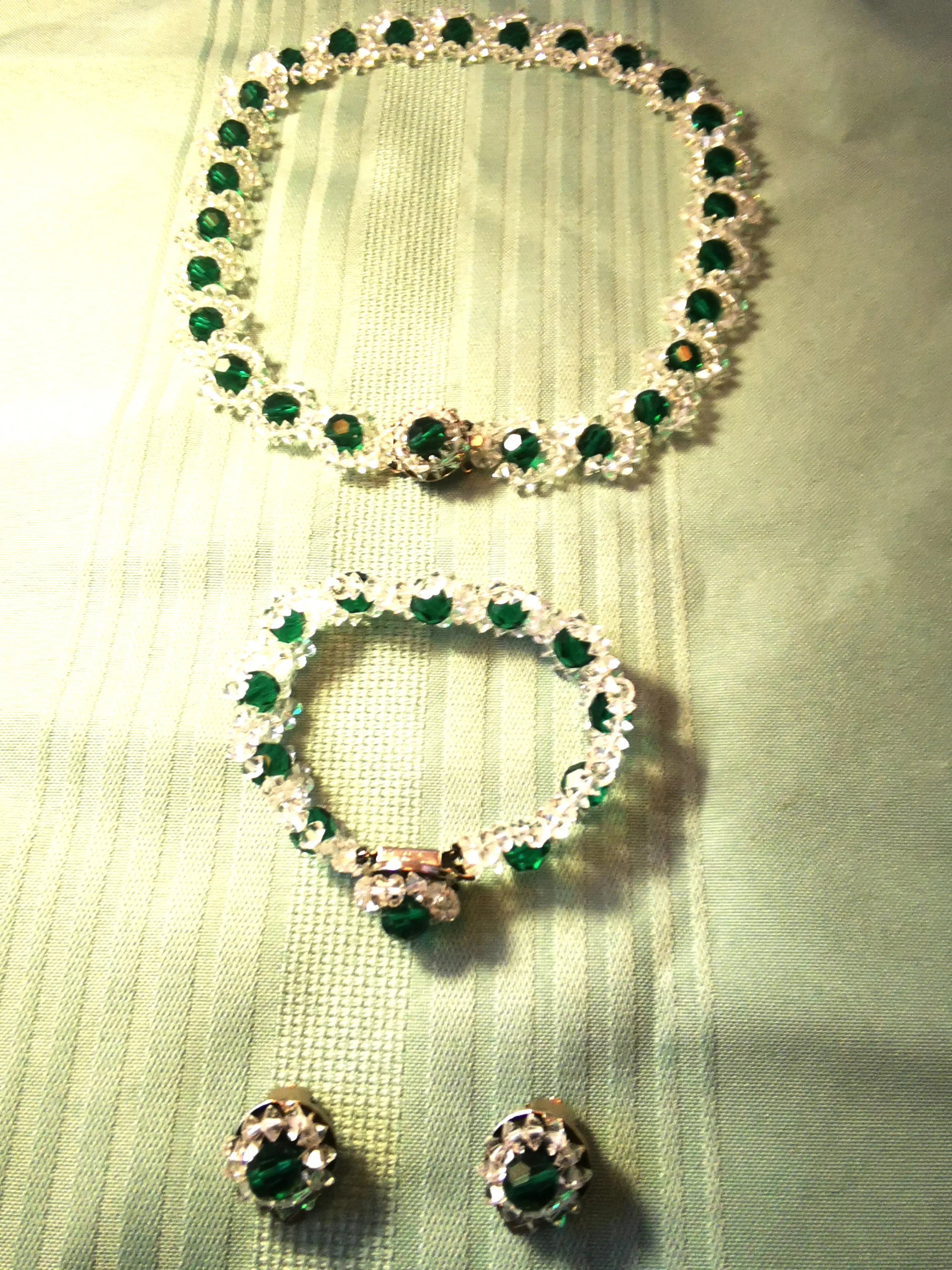 Set Elegant Green Crystal – Necklace, Bracelet & Earring Vintage image indicator(7)