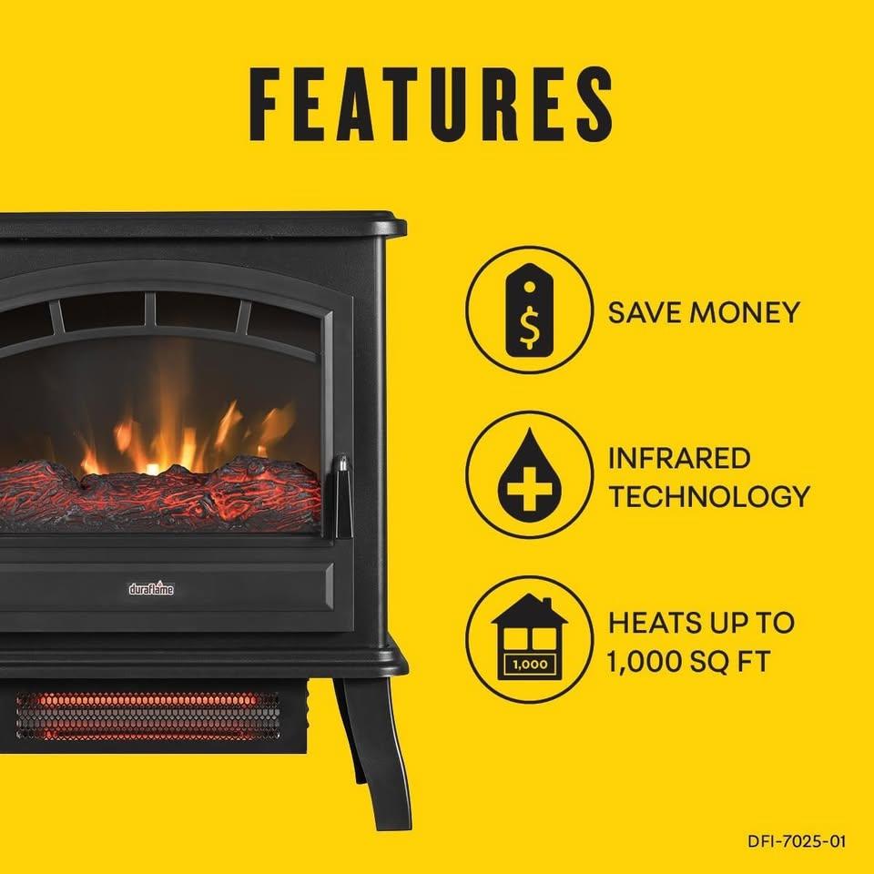 1000 sq. ft. Duraflame Infrared Quartz Electric Stove Heater - photo 2