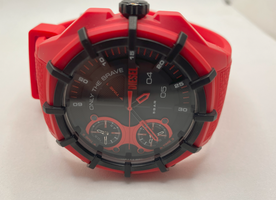 "For Trade/For Sale" Diesel Framed Three-Hand Red Silicone Watch - photo 2