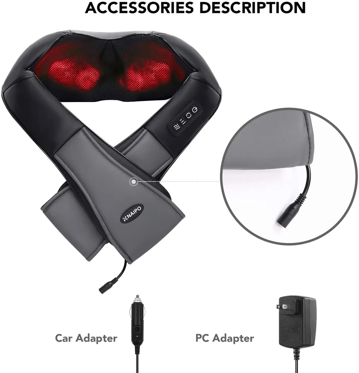 Naipo MGS-801 Shiatsu Back and Neck Massager image indicator(6)