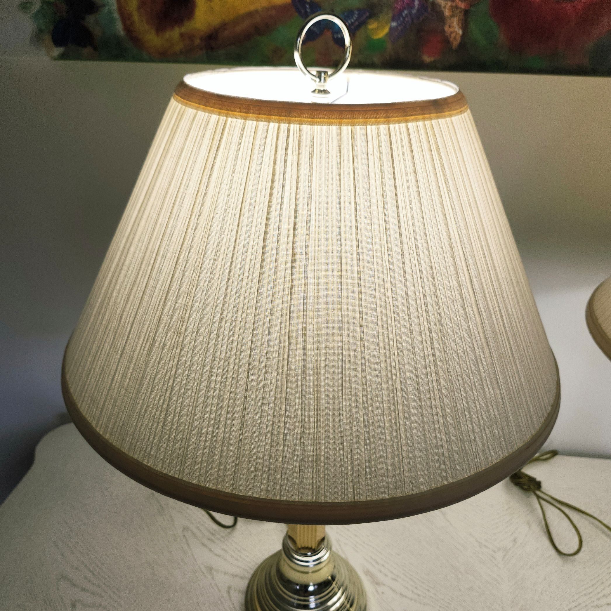 🥕Pair Gold Table Lamps with Beige Shades $25 - photo 5