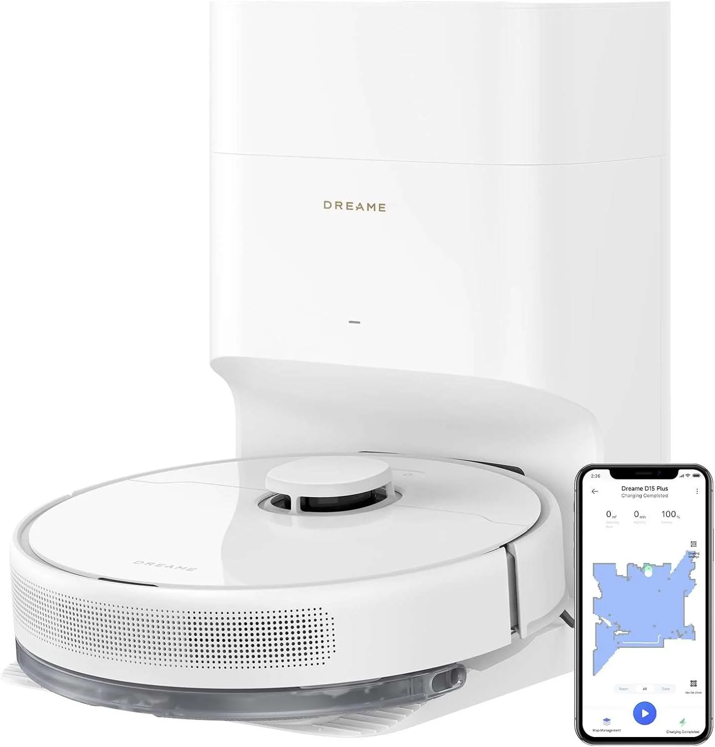 New White Robot Vacuum (DREAME D15 Plus) thumbnail