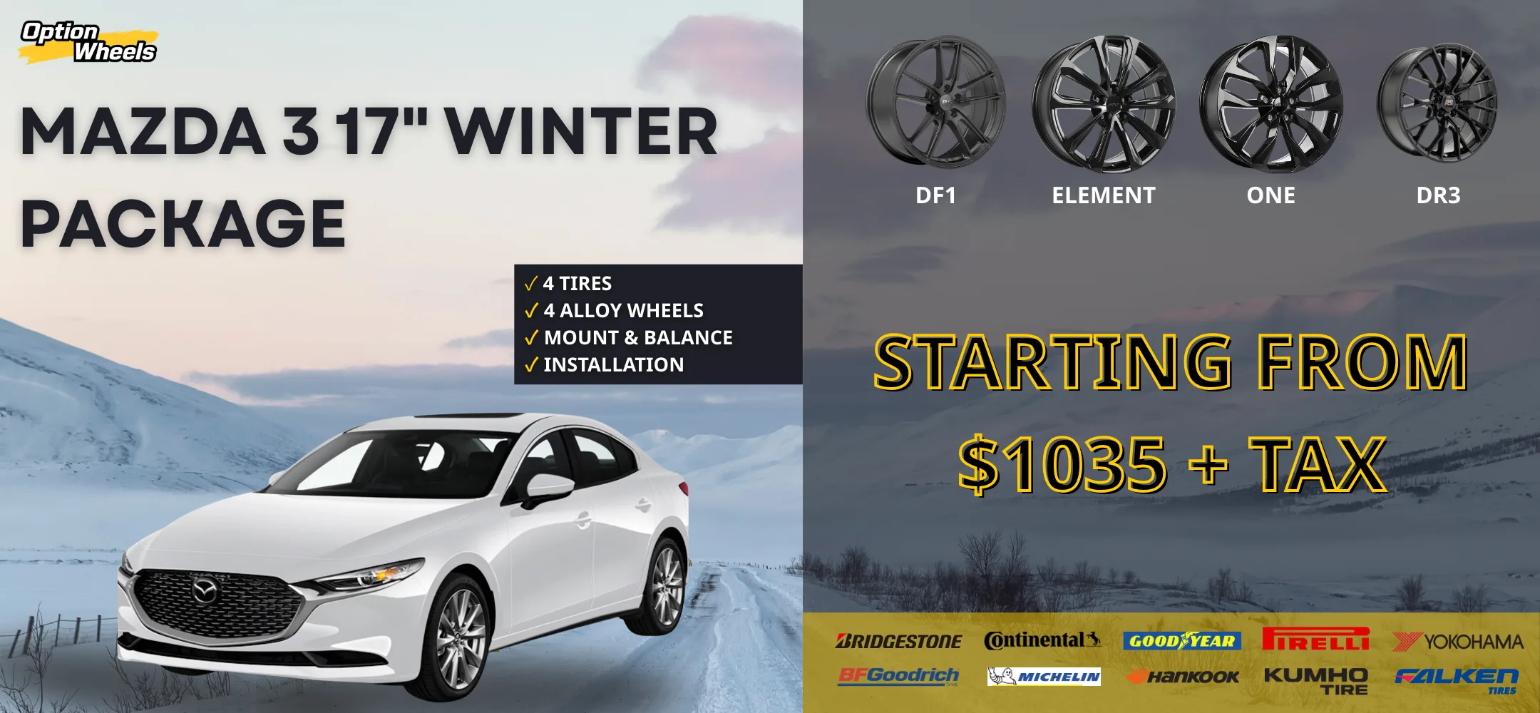 Mazda3 17" Winter Tire Packages – Complete Set thumbnail
