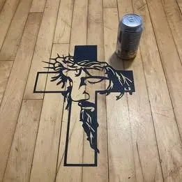 3D Printed-Jesus Cross Art Wall Decal （6.5inches -14 inches） thumbnail