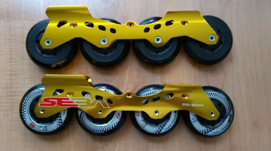 Flat rolerblade Inline skate frames + wheels + bearings thumbnail
