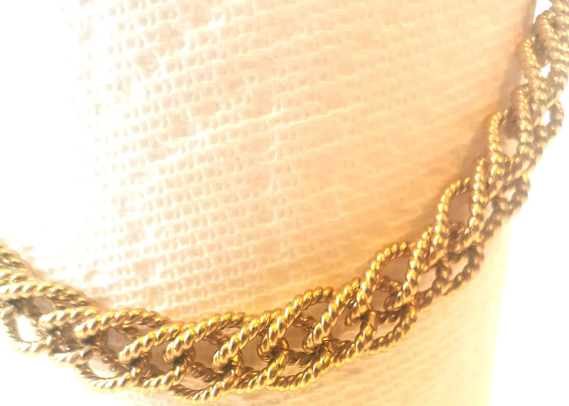 Alfred Sung Braided Gold Tone Necklace Vintage image indicator(8)