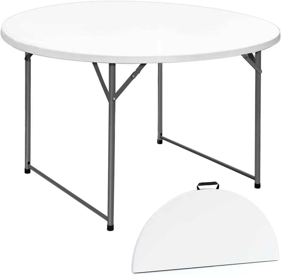 New Round White Folding Table (4.5 ft) thumbnail