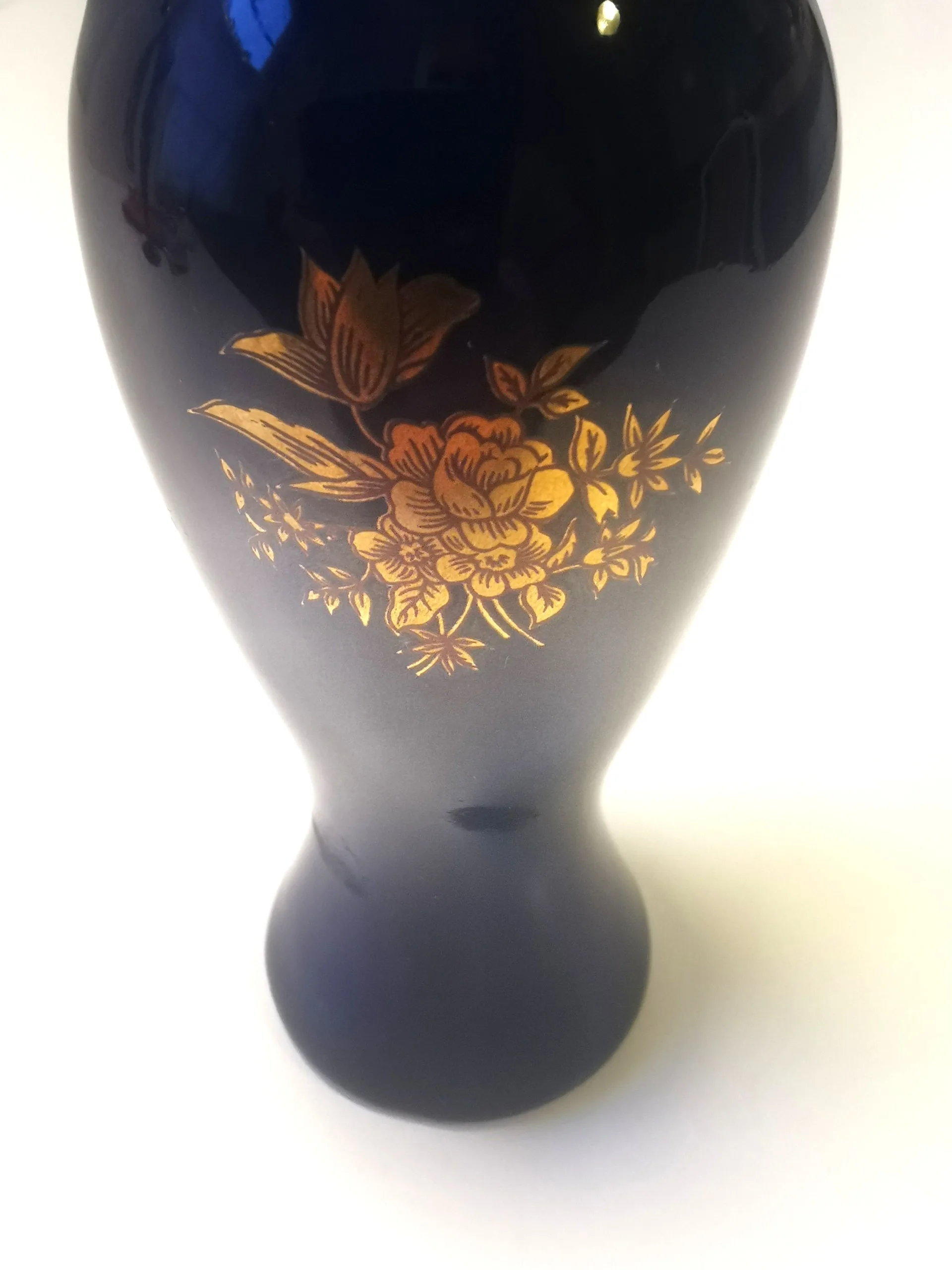 Vintage Cobalt Blue Vases Glass Bud Vase Botanical Vase Ceramic image indicator(5)