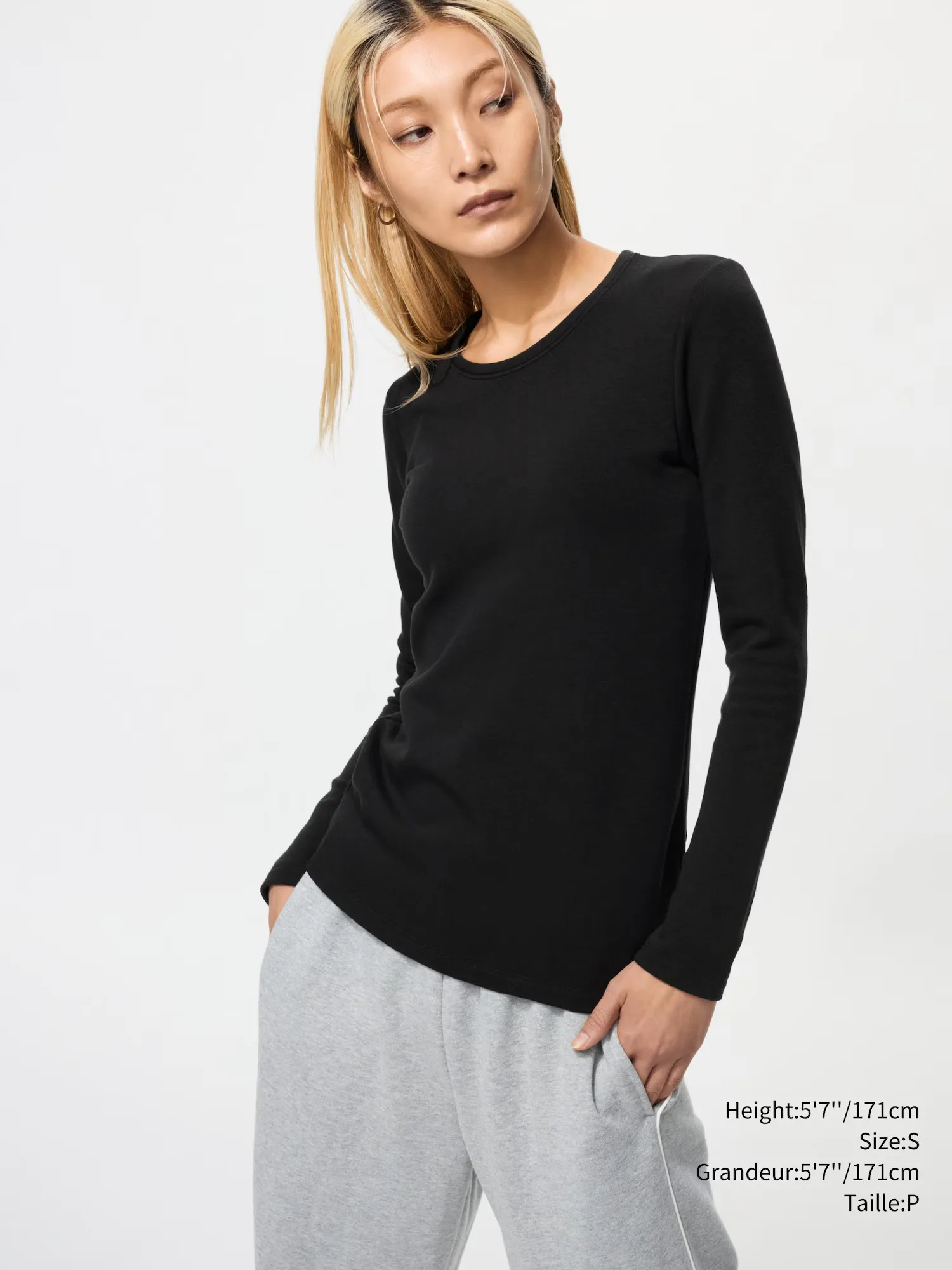 Uniqlo Heattech Ultra Warm Crew Neck Long Sleeve - Black - Sz S thumbnail