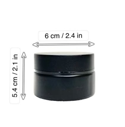 New Black Glass Jar Container 100ml w/lid Made in Italy - photo 3