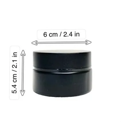 New Black Glass Jar Container 100ml w/lid Made in Italy image indicator(3)