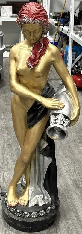 61” Sculptural Nude Woman Fountain Statue – Garden Centerpiece thumbnail