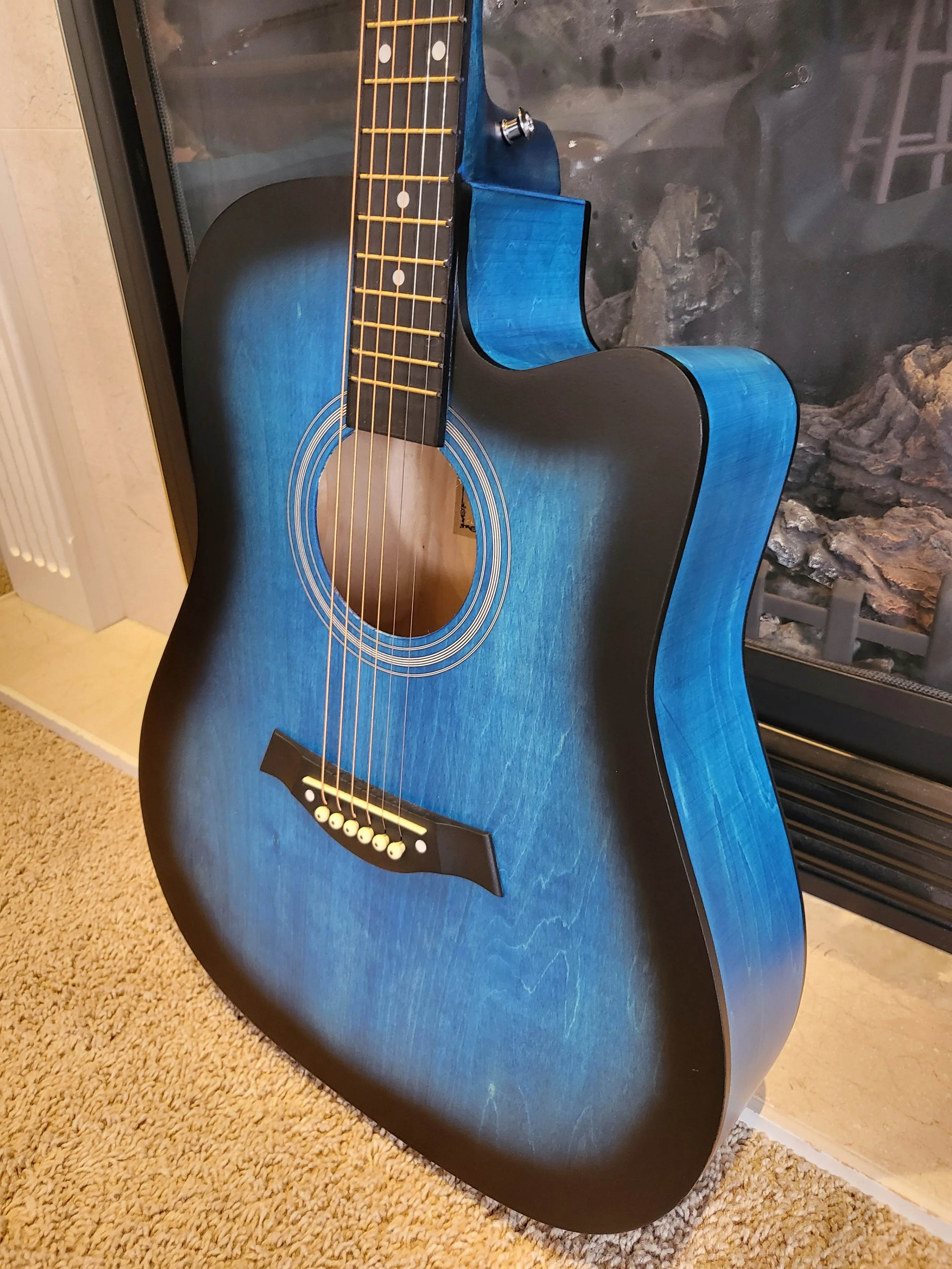 Acoustic Guitar for beginners Blue matte Package image indicator(2)