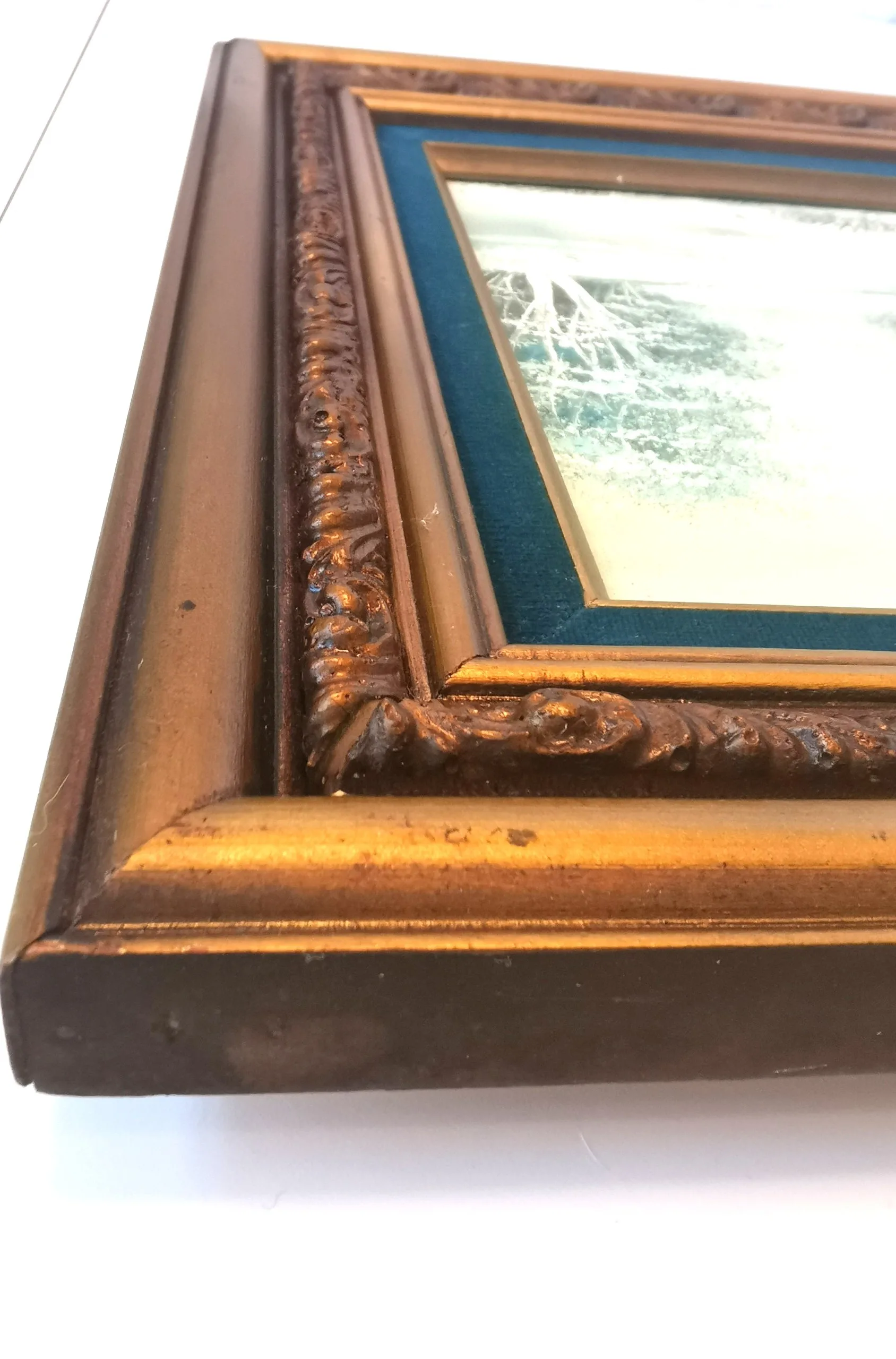 Vintage Signed Winter Landscape Oil Painting Ornate Gilded Frame image indicator(5)