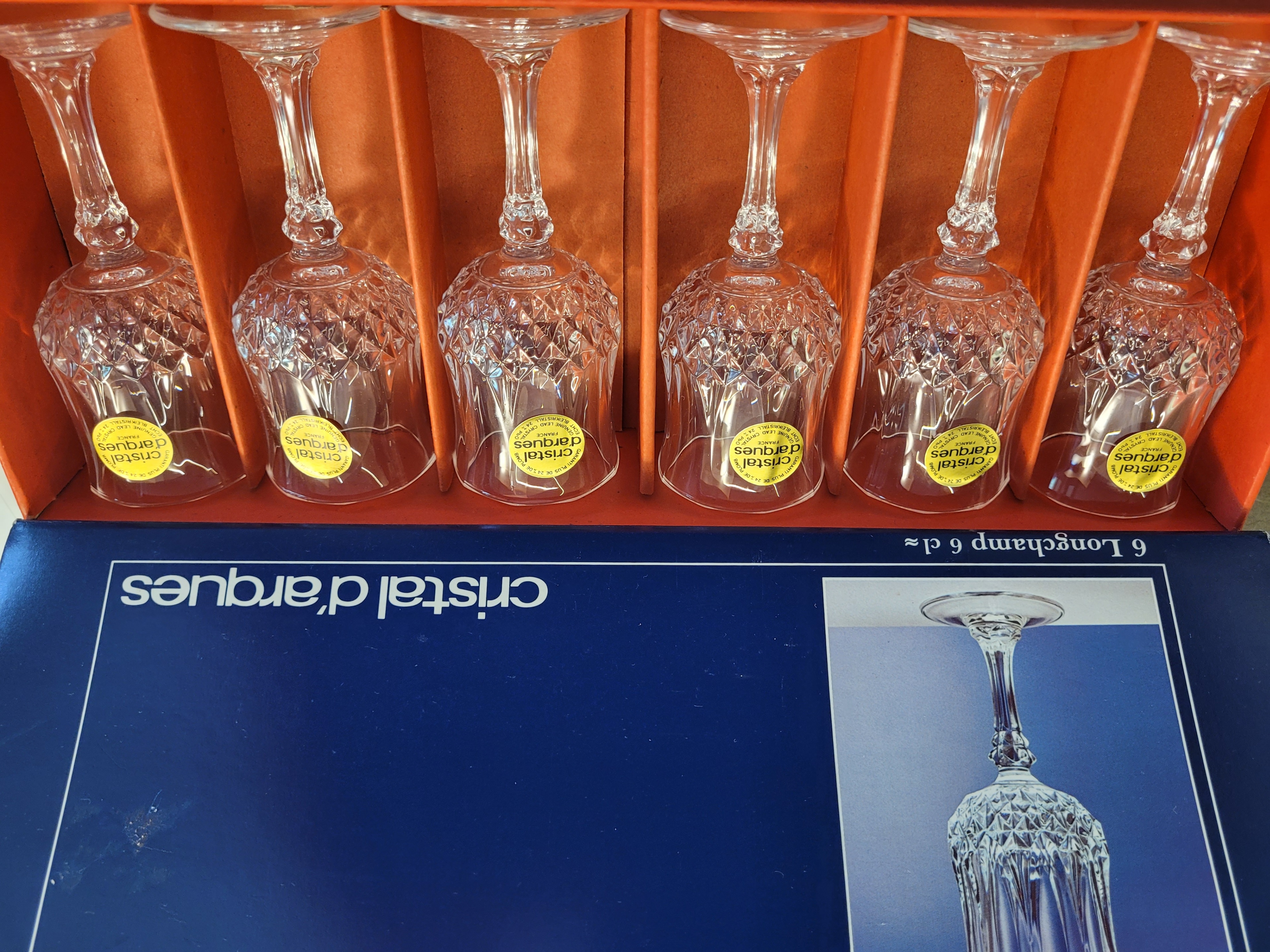 Vintage Set of Cristal D'Arques Longchamp Crystal Glasses - photo 5