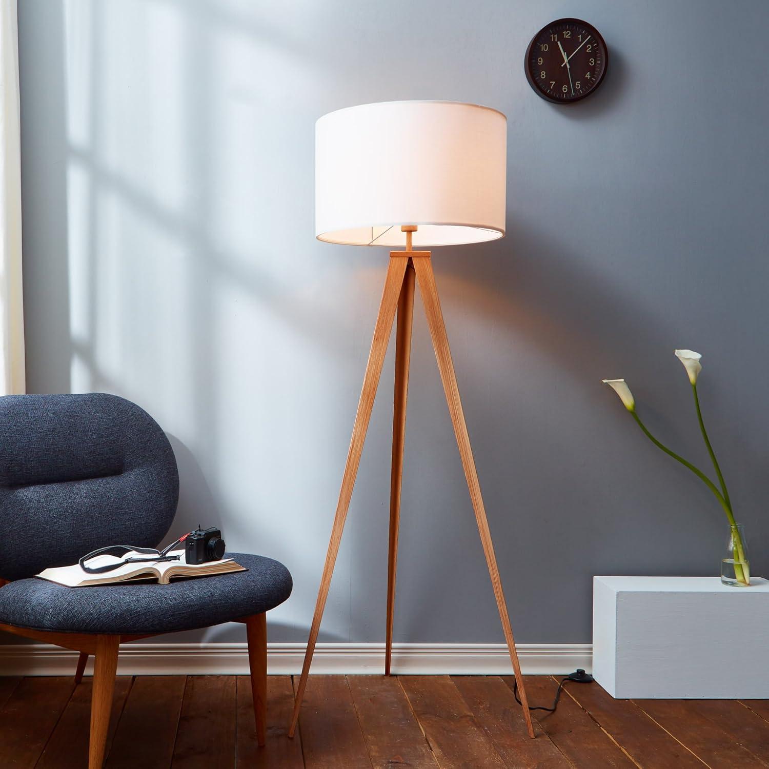 Tripod Metal Legs LED Floor Lamp Tall Standing Reading Light