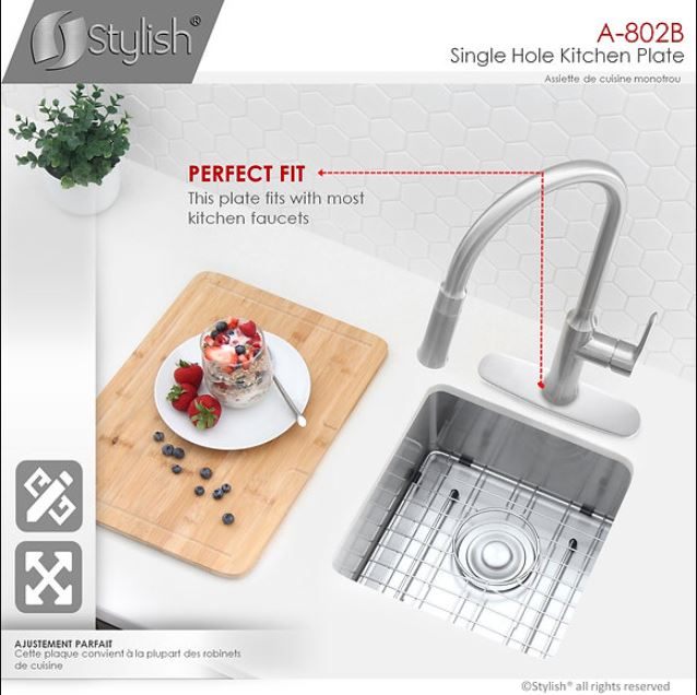 Kitchen Sink Faucet Hole Cover Deck Plate A-802B(Brushed Nickel) - photo 4