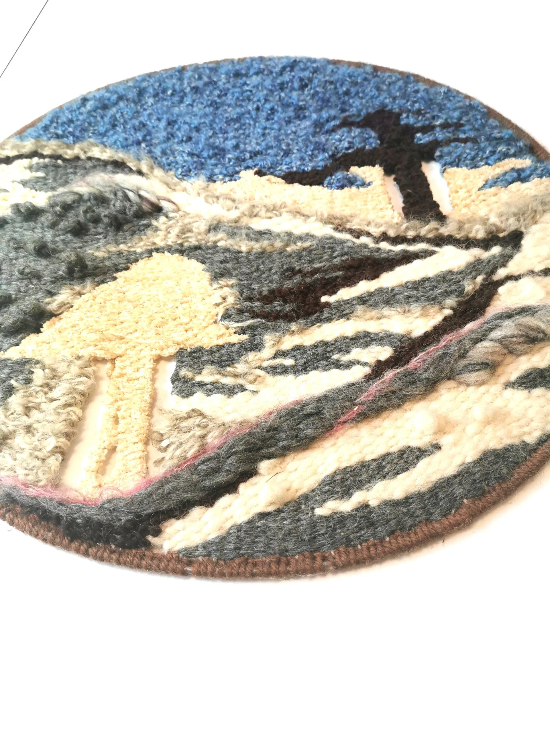 Rug Hooking Display Nature Scene Vintage 1970s image indicator(6)