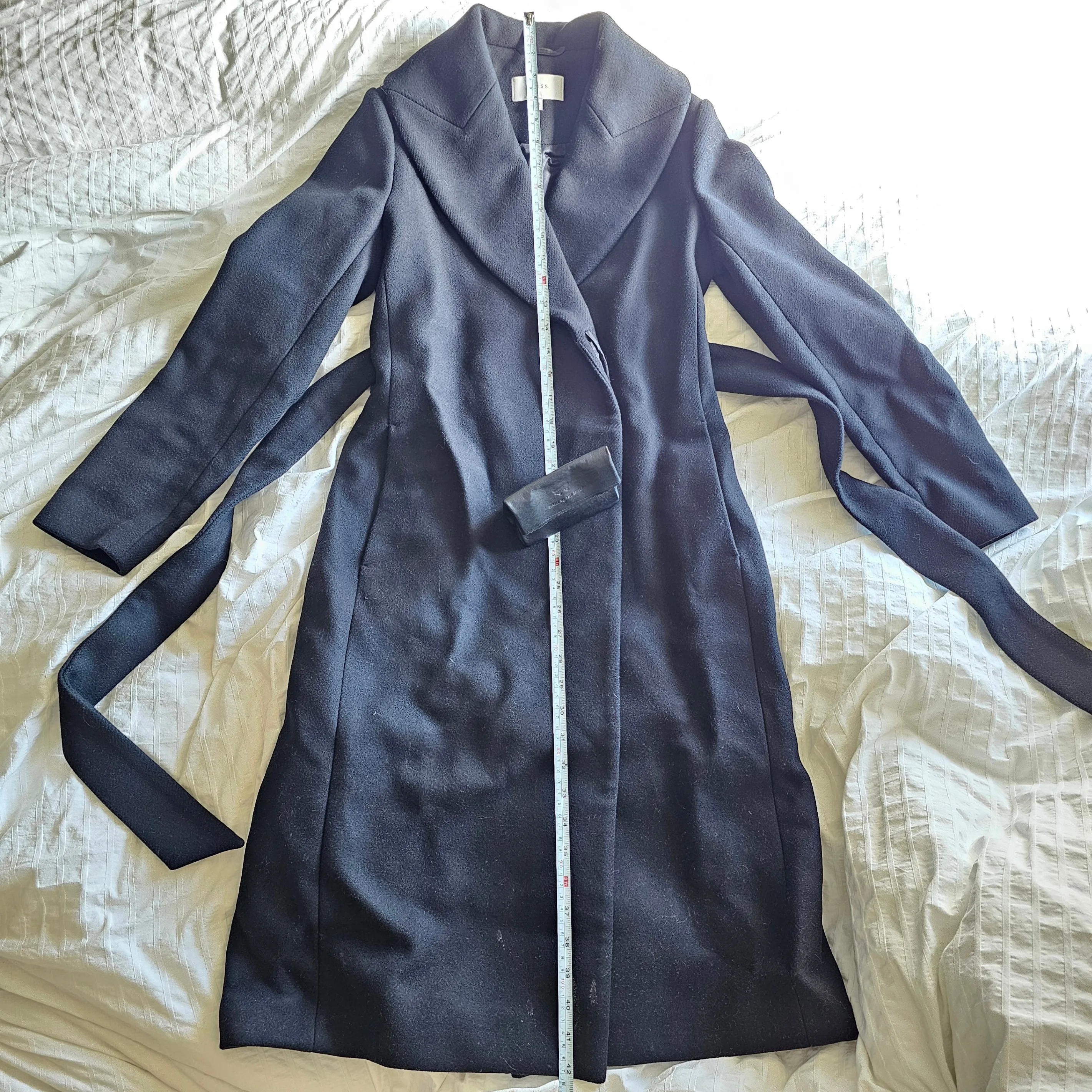 Reiss Cody Long Length Larger Lapel Coat - Black - Sz UK6/US2 image indicator(6)