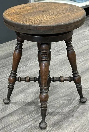 Antique Thomas Organ Company Swivel Piano Stool – Oak/Walnut image indicator(2)