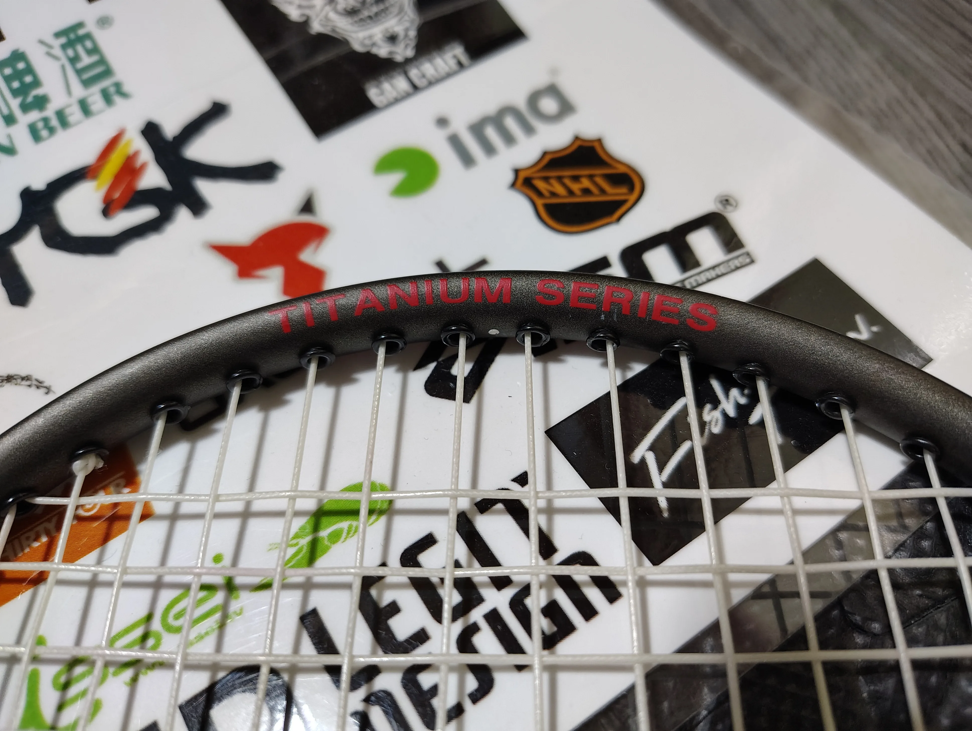 MINT (USED ONCE) Wilson Titanium COMP Badminton Racquet w Cover image indicator(5)